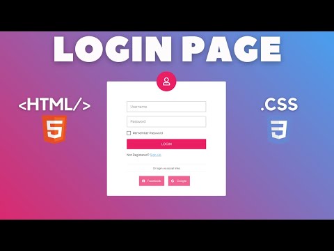 Login Form in HTML and CSS - Login Page in HTML - CSS Tutorial - HTML Tutorial for Beginners