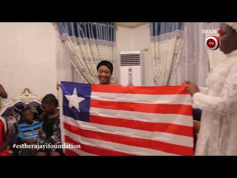 Vice President SENATOR JEWEL HOWARD-TAYLOR Presenting The Liberia 🇱🇷 FLAG To REV. MOTHER ESTHER
