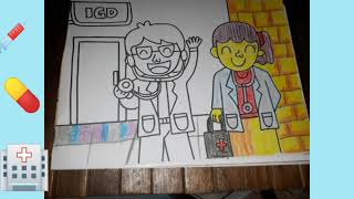Mewarnai gambar profesi dokter