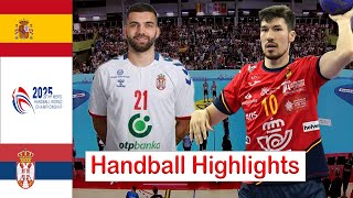 Spain Vs Serbia handball Highlights men's world championship Qualification 2025