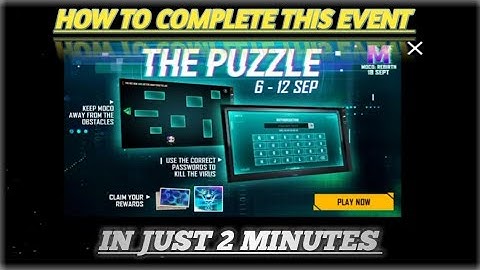 HOW TO COMPLETE THE NEW PUZZLE EVENT || GARENA FREE FIRE
