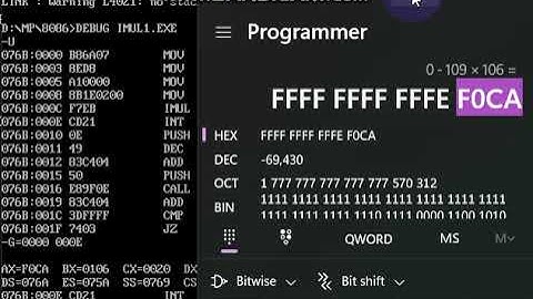 MULTIPLICATION 16BIT SIGNED NUMBERS - 8086
