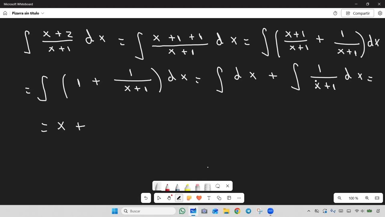 Integral racional sin hacer la división