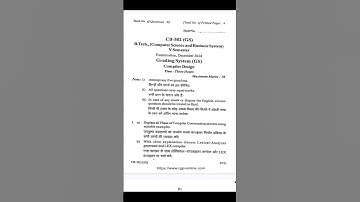 Compiler Design CB - 502 2024 Rgpv Question Paper