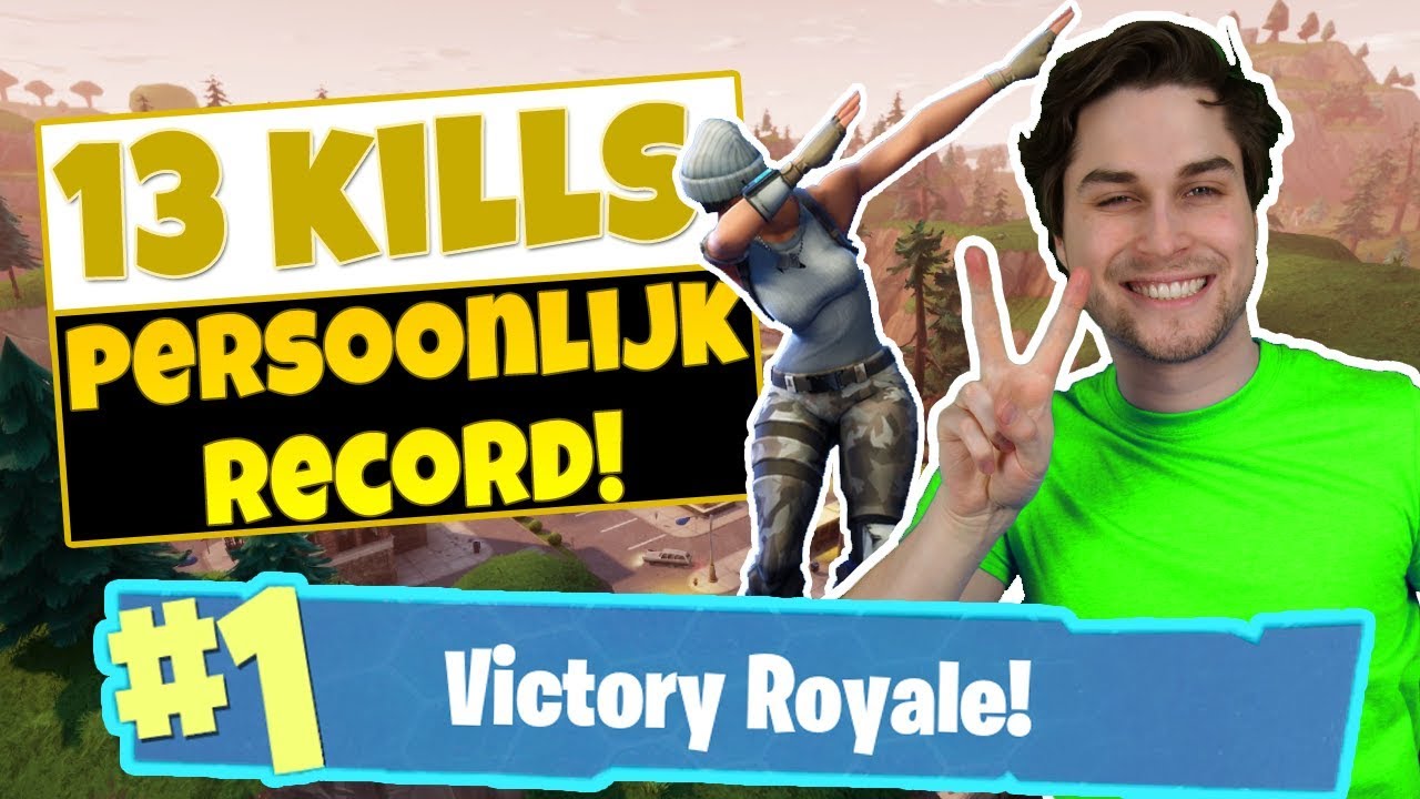 PERSOONLIJK RECORD! 13 KILLS SOLO WIN! - FORTNITE BATTLE ROYALE (NEDERLANDS)