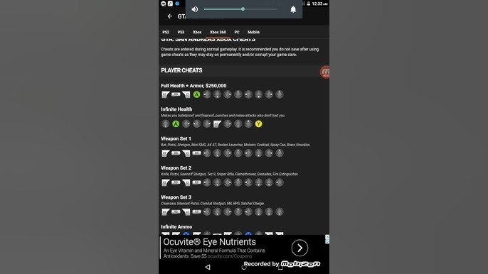 grand theft auto san andreas cheat codes xbox 360 / X