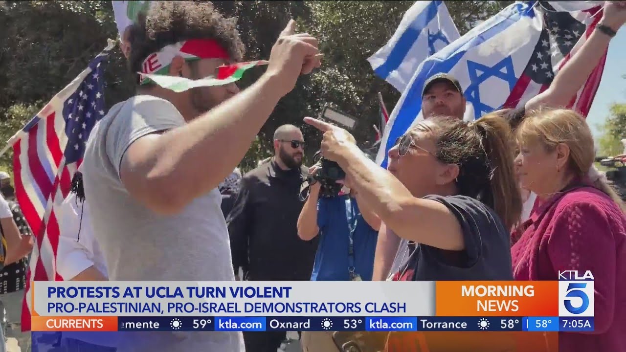 UCLA campus protests over Gaza war erupt into violent clashes ...