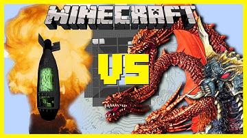 Minecraft - NUKE VS KING GHIDORAH, BATTRA AND MORE FROM THE GODZILLA MOD!!!