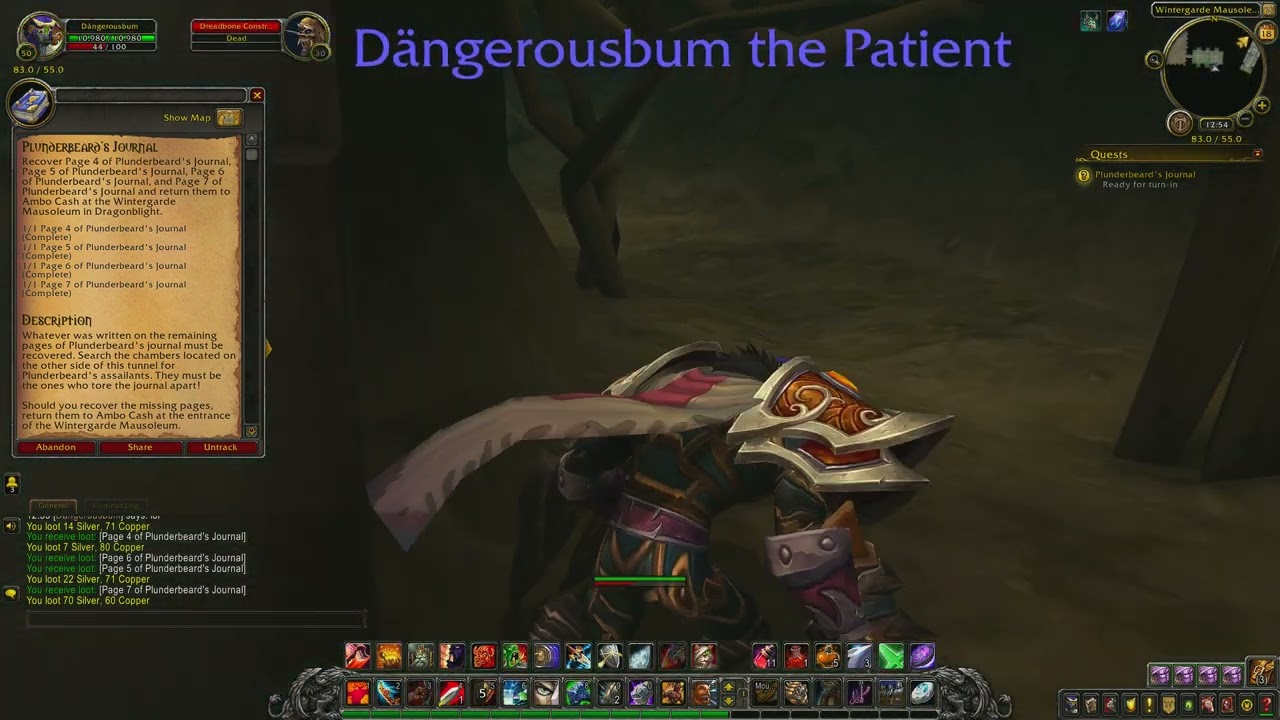 World of Warcraft Plunderbeard's Journal Quest ID 12465 (Gameplay