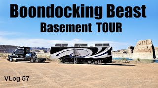 ULTIMATE BOONDOCK BEAST / EPIC Basement Tour SpaceCraft /Camping/fulltime RV/Glamping