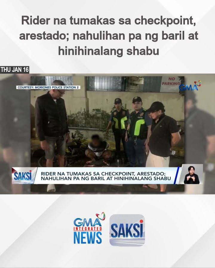 Rider na tumakas sa checkpoint, arestado; nahulihan pa ng baril at hinihinalang shabu | Saksi