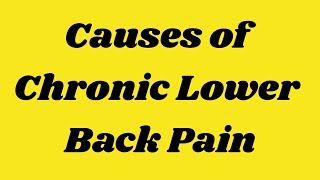 Causes of Chronic Lower Back Pain | Health & Fitness Good