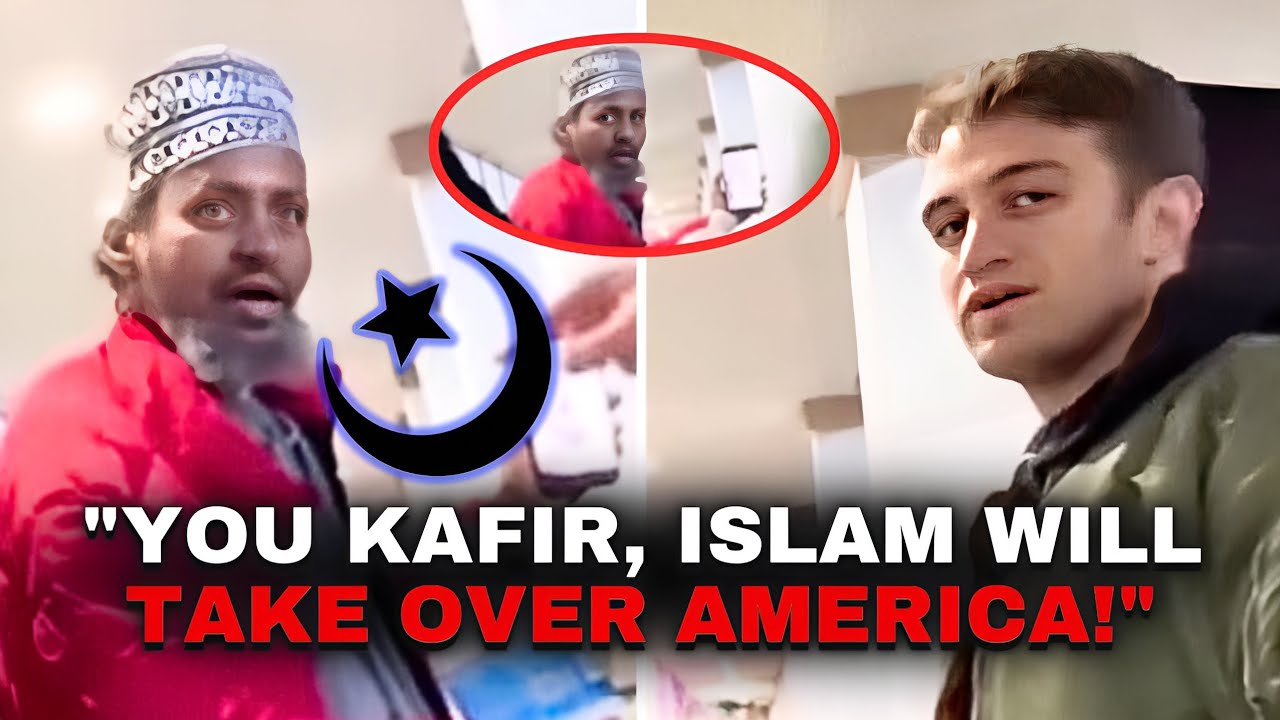 Islamist Migrant HARASSES Christian Patriot, Then American SHUTS HIM Down!