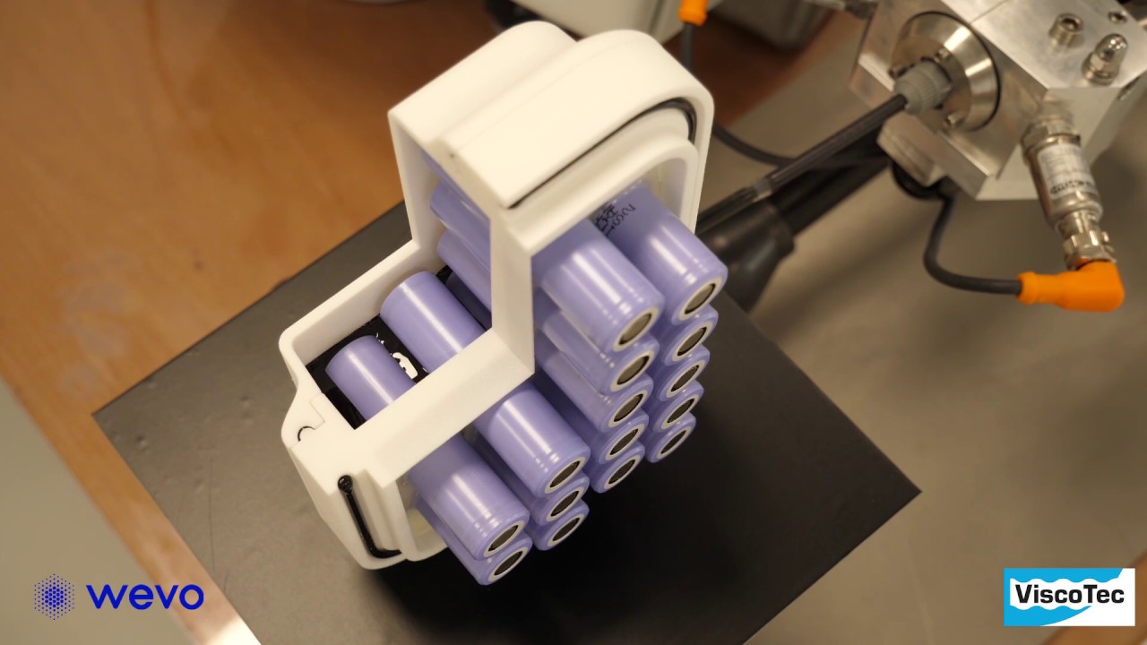 Potting of battery cells with highly filled thermally conductive