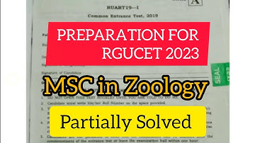 Msc in Zoology Question paper l RGUCET 2023 ll Partially Solved ll Instructions ll Entrance exam ll