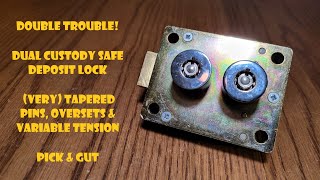 Double Trouble! ⛔⛔- Dual Custody Safe Deposit Lock - Very Tapered Pins, Oversets & Variable Tension