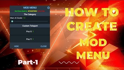 How to create Mod Menu|Mod Menu Tutorial Part-1|