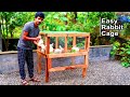 How to make rabbit cage at home using wood and iron net  easy rabbit cage making