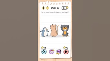 Where Is The Cat Above Is The Text?||Level 36|| Brain Test  #games #shorts  #youtube