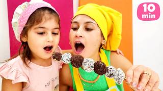 Ayşe Ve Defne Kakaolu Muzlu Atıştırmalık Yapıyorlar Çocuk Videoları.