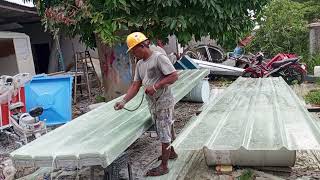 Progress Produksi Atap Fiberglass Bening Custom