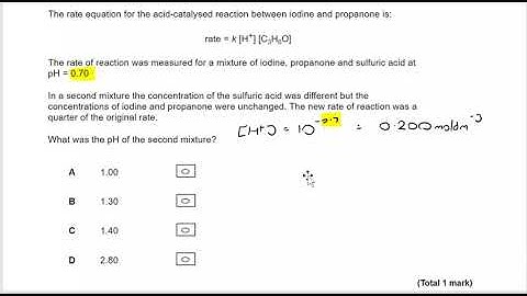 AQA A-level Chemistry - Multiple choice - Rates 1
