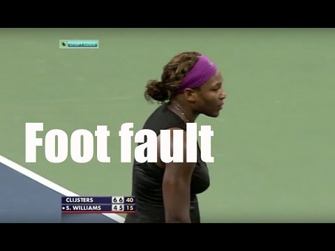 Foot fault at an extremely important point. Serena at US Open 2009