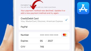 Payment Method Was Declined App Store | Your Payment Method Was Declined iPhone - iPad