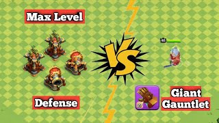 Gaint Gauntlet Barbarian king 👑 VS All defense #clashofclans #coc