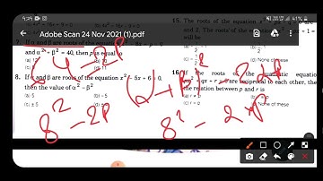 Quadratic Equations 02 (Numericals) ||polytechnic entrance exam 2022||