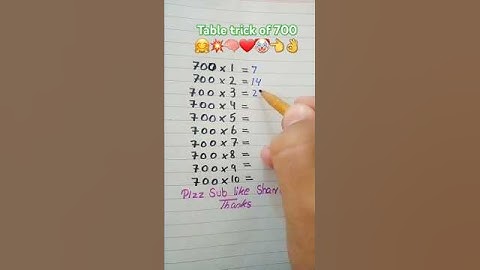 Multiplication table trick of 700🤗🧠❤ #maths #multiplication #table #mathstricks #mathproblem #foryou