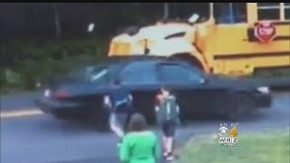 Car Nearly Hits 7-Year-Old Getting On School Bus In NH