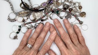 Valuable Thrift Store Jewelry Haul - Sterling Silver, Gemstones and Diamond Jewelry Finds (001)