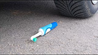 Experiment Car vs Rotating Toothbrush, Razers, Rubber Duck | Crushing Crunchy & Soft Things by Car screenshot 5