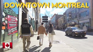 Exploring Downtown Montreal | Walking Tour | DJI Pocket 2 | Sainte-Catherine Street - 4K