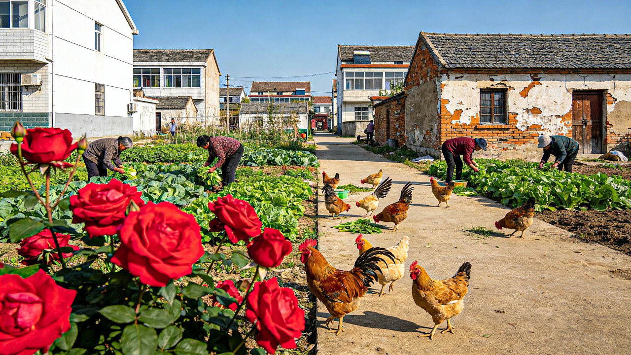 he REAL China: Stunning Rapeseed Flowers & Vegetable Harvest – No Tourists Village Walk in 4K
