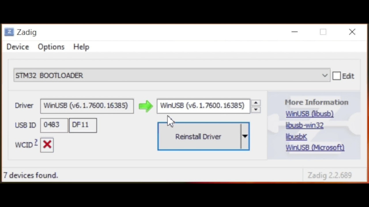 Update Update DFU Driver in Windows