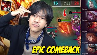 EPIC COMEBACK ALDOUS 650 STACK MUSUH RUSUH DARI AWAL   BANYAK STUN NYA - Mobile legends