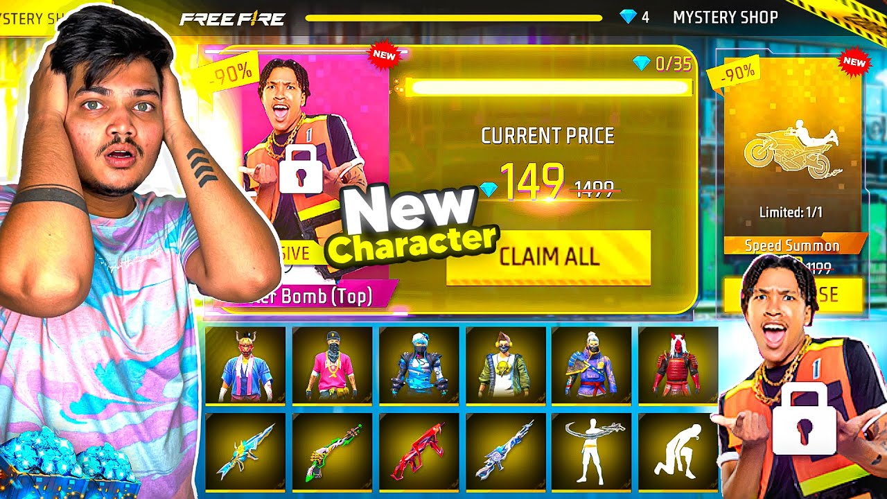 Free Fire I Got New Character From Mystery Shop 98 OFF POOR TO RICH  Garena Free Fire