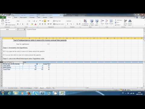 Étude d&rsquo;un lien etre deux variables dans Excel.