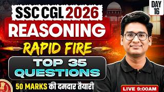 SSC CGL Reasoning Class 2026 | SSC CGL Reasoning Top 35 Questions - 16 | Reasoning by Jitin Sir