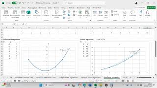 Use Excel to learn of several nonlinear regression techniques