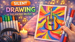 Relaxing Guitar Color sketch 🎨  🎸  | Visual Color art with soft music  screenshot 4