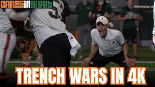 CAMP in 4K: Trench WARFARE Up Close Footage of OL vs DL Battles I Miami Hurricanes Practice 8.7.26