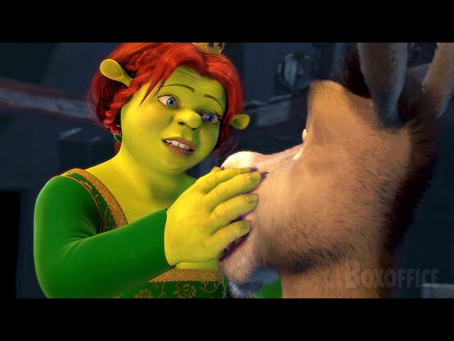 Shrek Fazendo Chamada de Video Pro Burro 