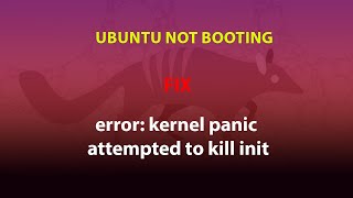 UBUNTU FIX: error: kernel panic attempted to kill init Profile