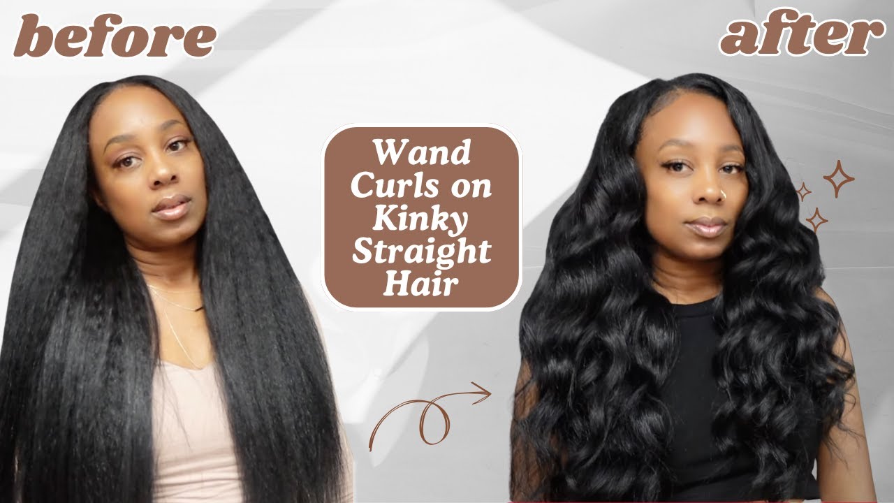 REALISTIC KINKY STRAIGHT WIG |  fluffy wand curls