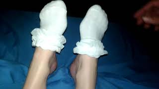 Taking Off Her Gothic Mary Janes And Frilly Socks