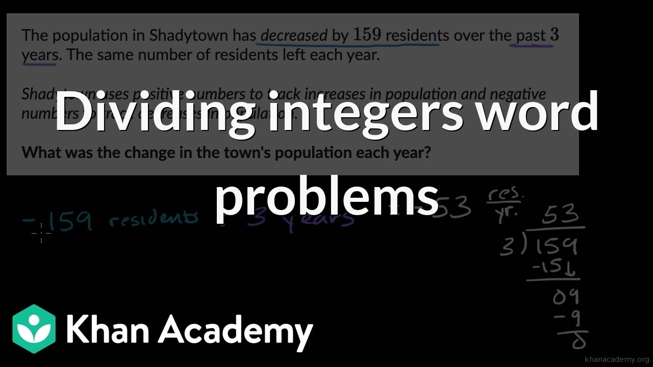 Dividing integers word problems | Math | Khan Academy (IN accent) - YouTube