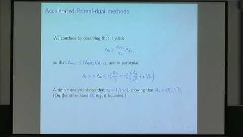 Prof. Antonin Chambolle | Acceleration of primal-dual minimization: deterministic vs stochastic